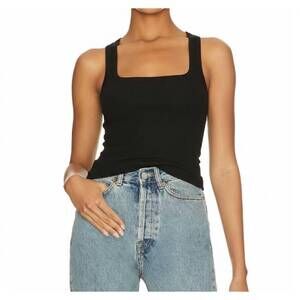 NEW LAMADE valeria square neck tank in black